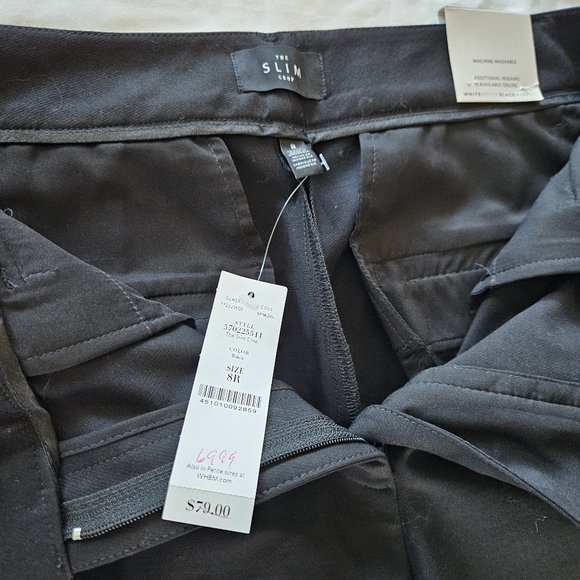 Women’s White House Black Market The Slim Crop blk dress pants slacks SZ 8R NWT - Picture 10 of 16